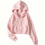 Fleece Lined Full-Zip Cropped Hoodie