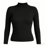 Ribbed Knit Fitted Long Sleeve Turtleneck