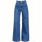 High Waist Straight Leg Stretch Denim Jeans