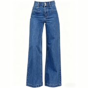 High Waist Straight Leg Stretch Denim Jeans