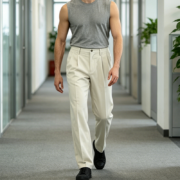 Classic Fit Pleated Chino Pants - Image 3