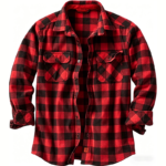 Heavyweight Flannel Plaid Button-Up Shirt