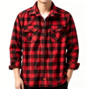 Heavyweight Flannel Plaid Button-Up Shirt - Image 2