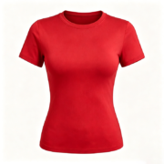 Solid Color Crew Neck Fitted Short Sleeve T-Shirt