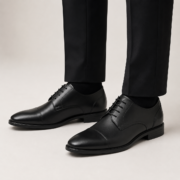 Black Regent Cap-Toe Derby Shoes - Image 2