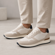 Men's Minimalist Leather & Suede Casual Sneakers - Image 3