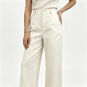 High Waist Wide Leg Linen Blend Pants - Image 3